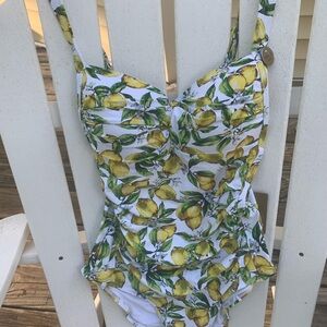 Nip Tuck Swim Lemon Swimsuit Size 4 NWT Multi fit Cup